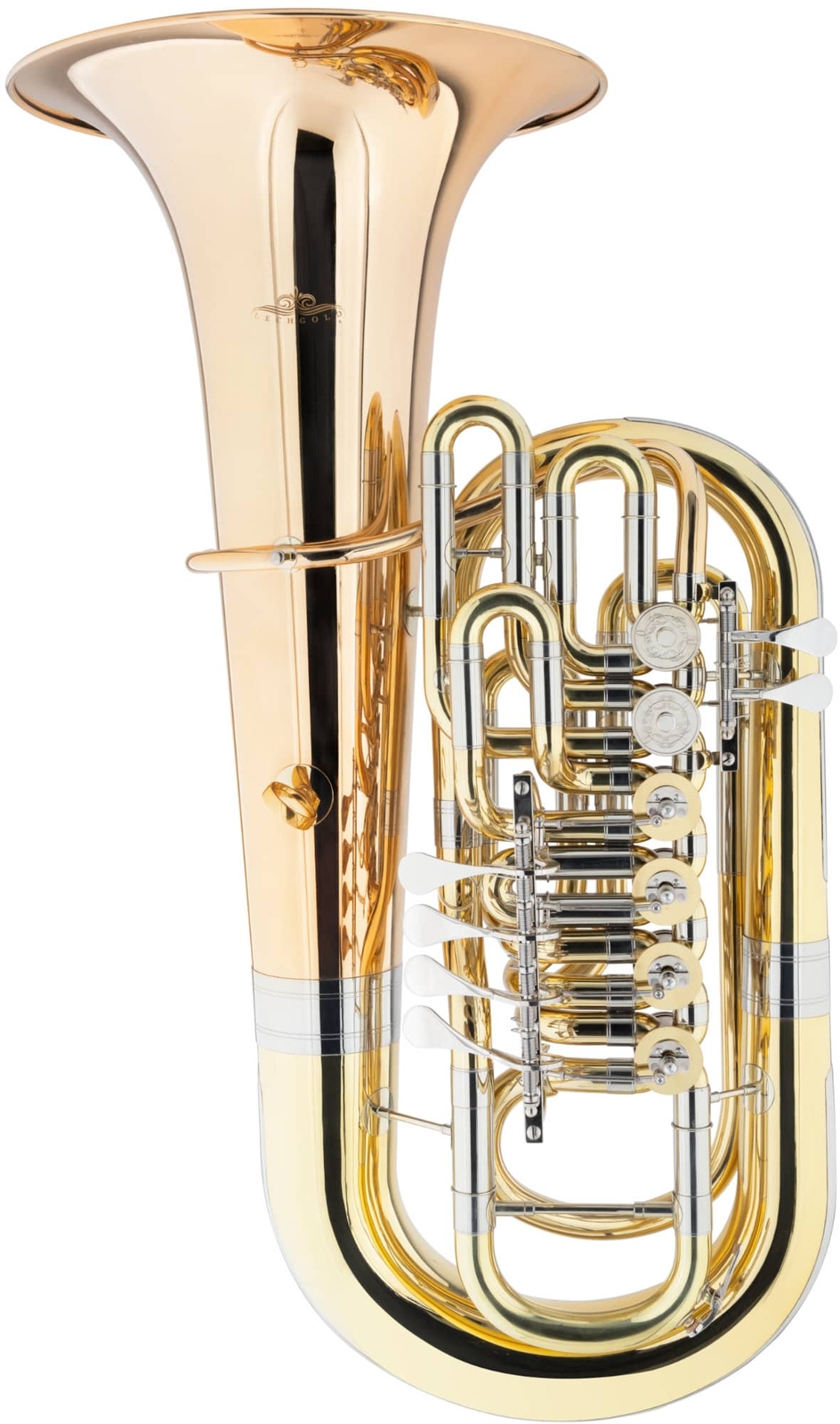 F Tuba Bass Gold Messing Blasinstrument Mundstück Brass Koffer Gigbag