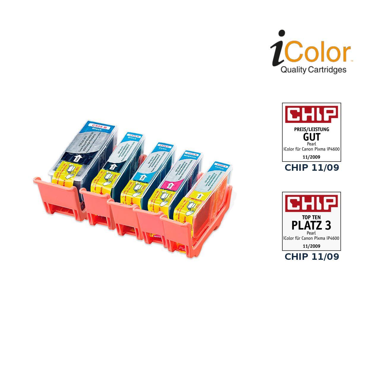 iColor ColorPack CANON (ersetzt PGI-520BK/CLI-521BK/C/M/Y), mit Chip