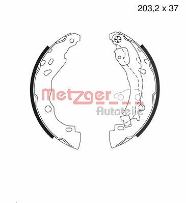 Metzger Bremsbackensatz [Hersteller-Nr. MG982] für Citroën, Lancia, Peugeot