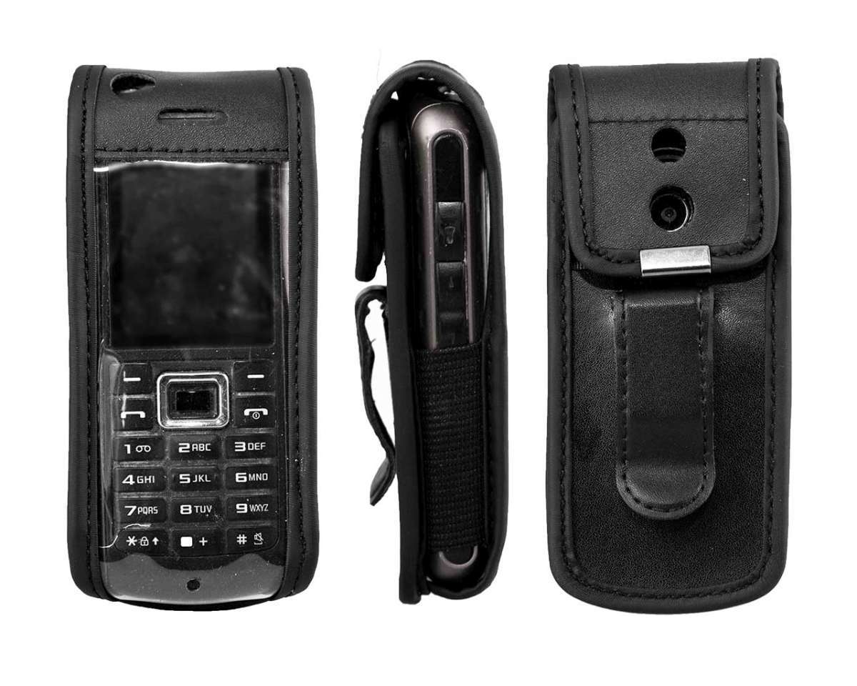 caseroxx Ledertasche mit Gürtelclip für Samsung GT-B2100 in schwarz aus Echtlede