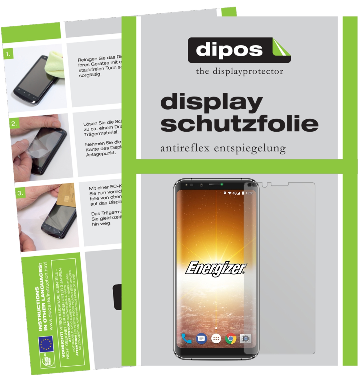 2x Schutzfolie für Energizer Powermax P600S matt Displayschutzfolie Display