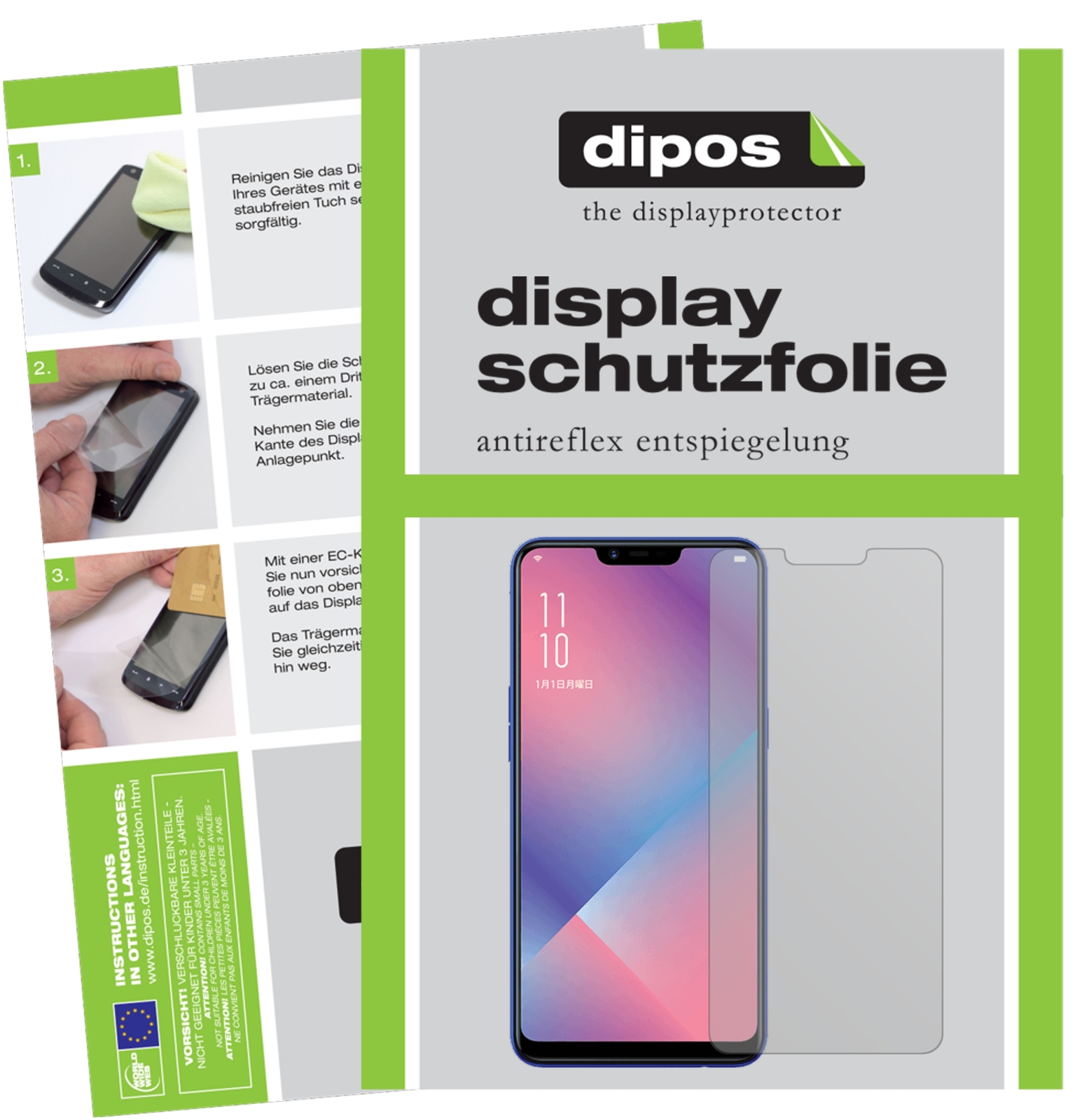 2x Schutzfolie für Oppo R15 Neo matt Displayschutzfolie Folie Display Schutz