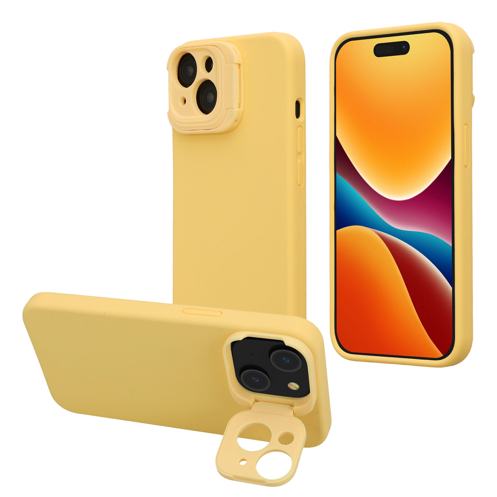 Hülle für Apple iPhone 15 harte Handyhülle mit Ständer
