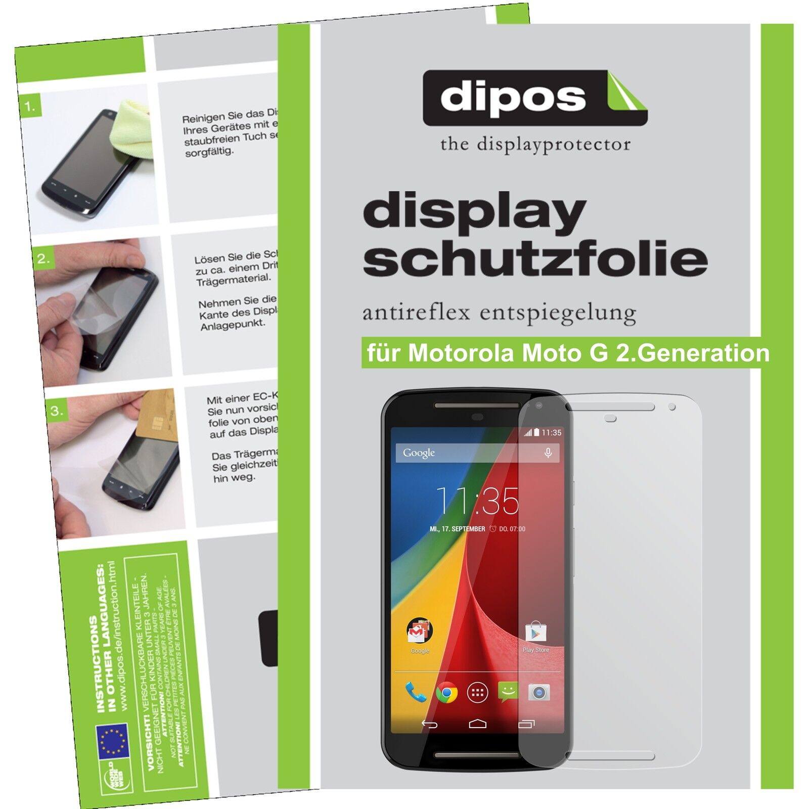 2x Schutzfolie für Motorola Moto G 2.Gen matte Displayschutzfolie Antireflex
