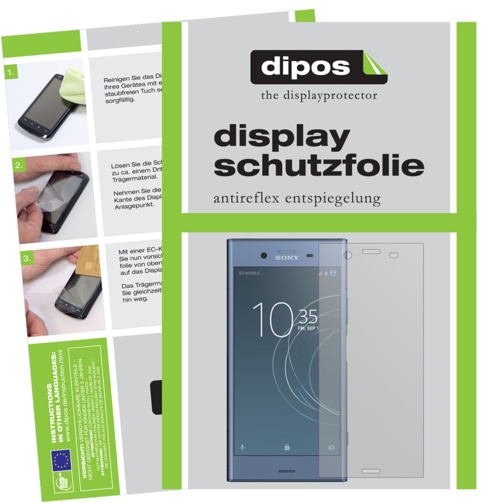 2x Schutzfolie für Sony Xperia XZ1 matt Displayschutzfolie Folie Display Schutz