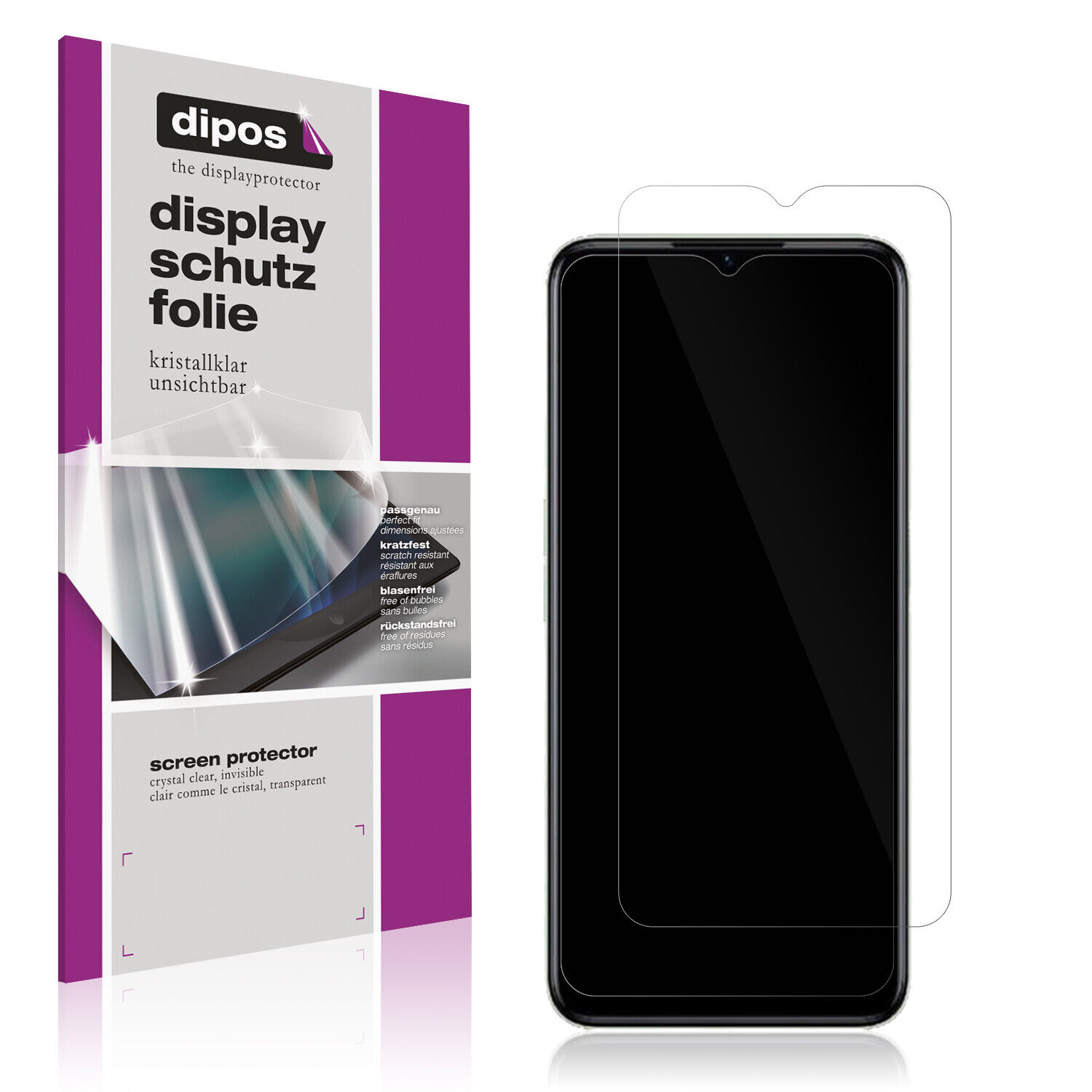 2x Schutzfolie für Realme C35 klar Displayschutzfolie Folie Display Schutz dipos