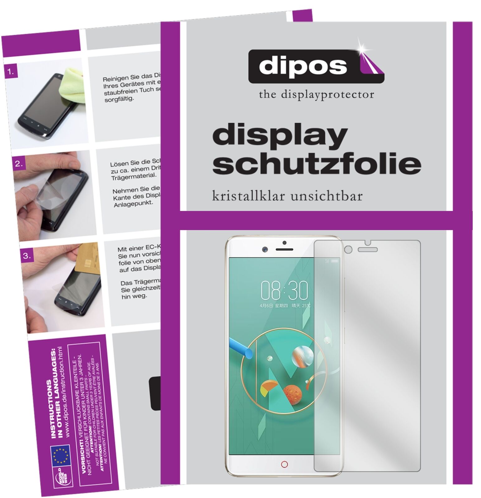 2x Schutzfolie für ZTE Nubia Z17 miniS klar Displayschutzfolie Display Schutz