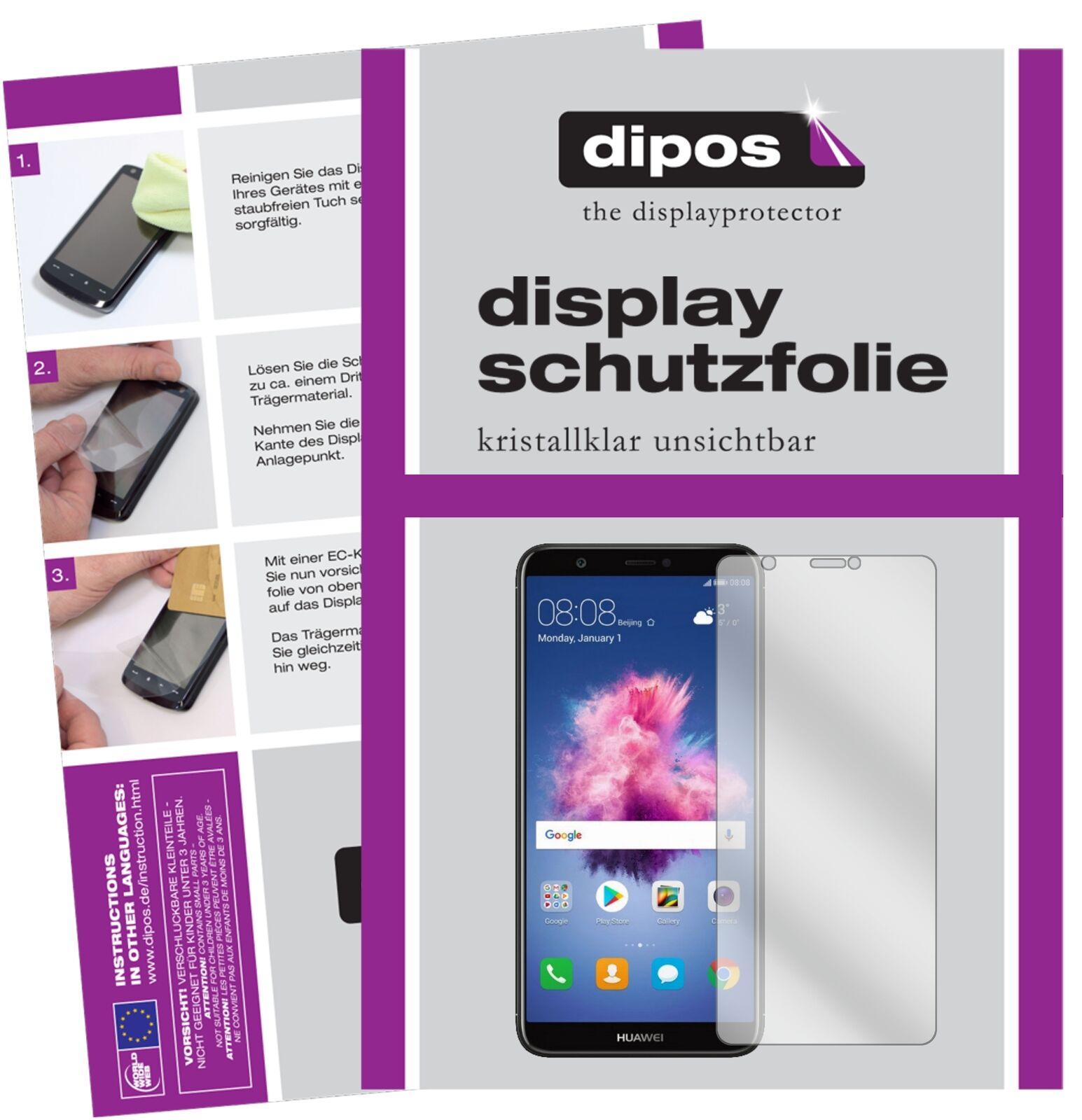 6x Schutzfolie für Huawei P smart klar Displayschutzfolie Folie Display Schutz