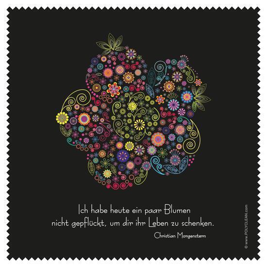 schönes Microfasertuch mit Spruch - BLÜTE - Brillenputztuch von POLYCLEAN | NEU