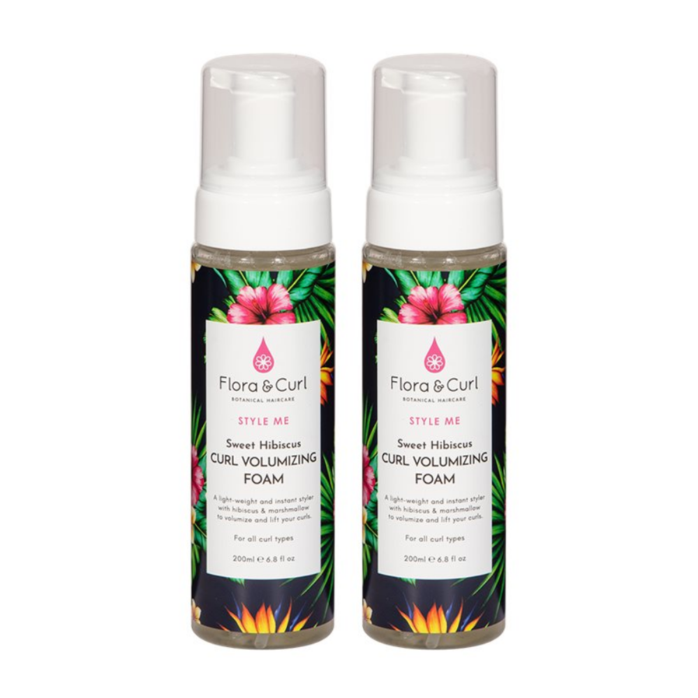 Flora & Curl Style Me Sweet Hibiscus Curl Volumizing Foam 200ml - For All Curl