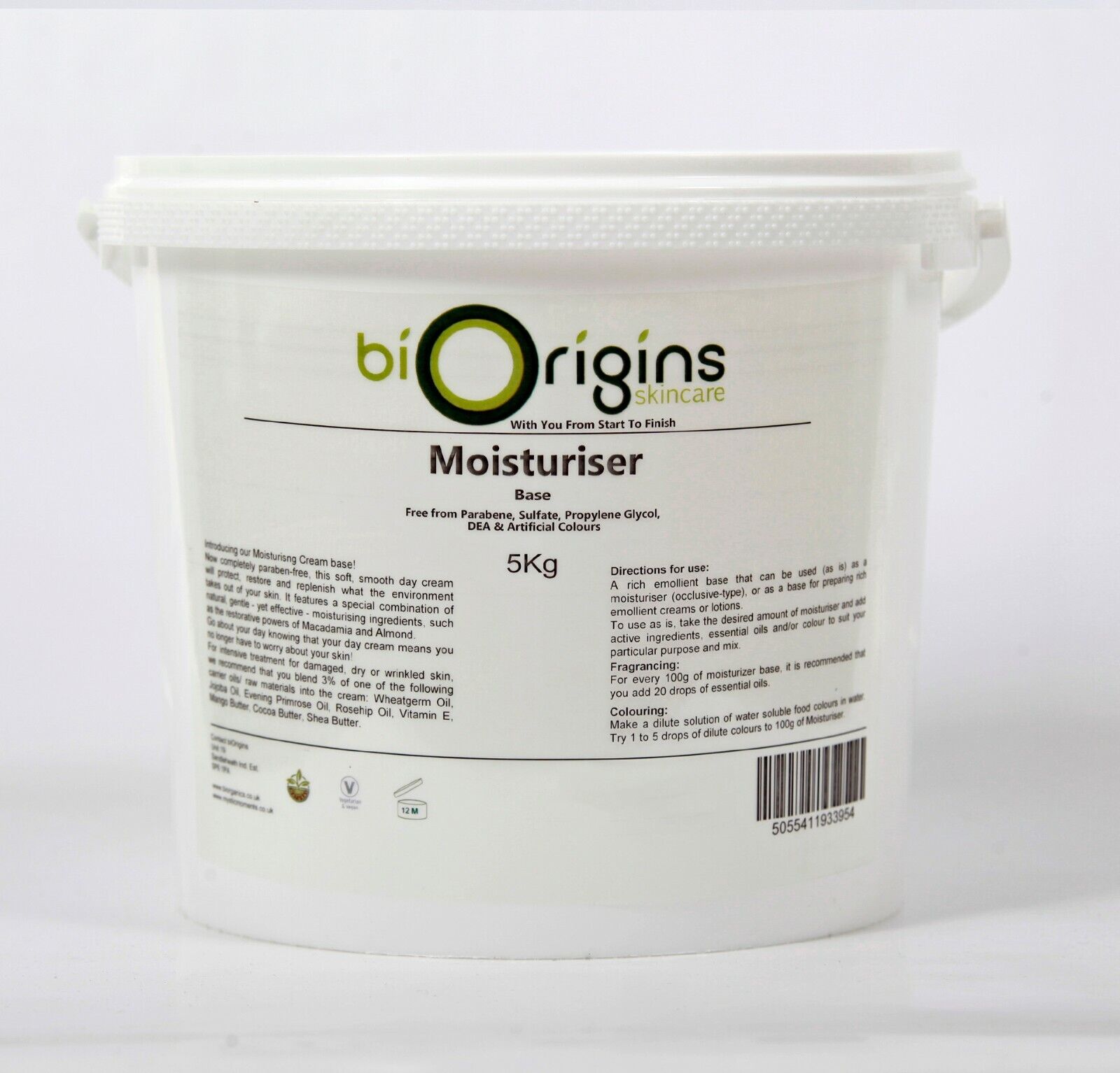 Feuchtigkeits Geruchlos - S & P Gratis - Botanisch Hautpflege Basis - 5Kg