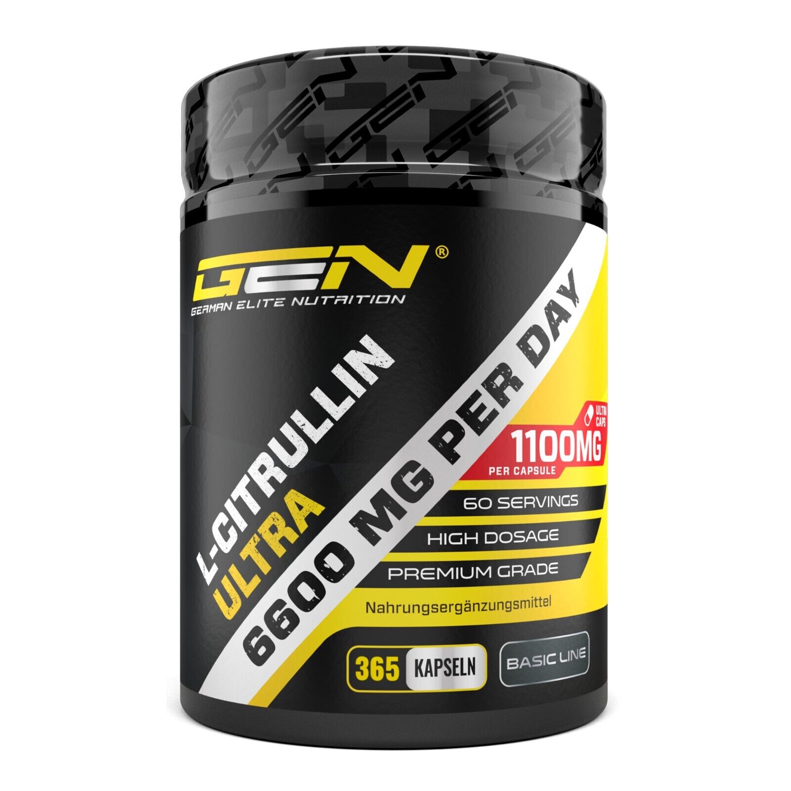 L-Citrullin 6600 - 365 Kapseln á 1100mg - Reines Malat 2:1 - Pump / Pre-Workout