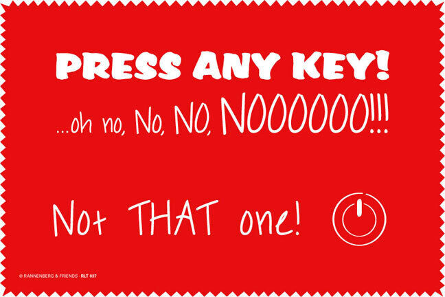 Hochwertiges Rannenberg & Friends Microfasertuch / Laptoptuch "Press Any Key"