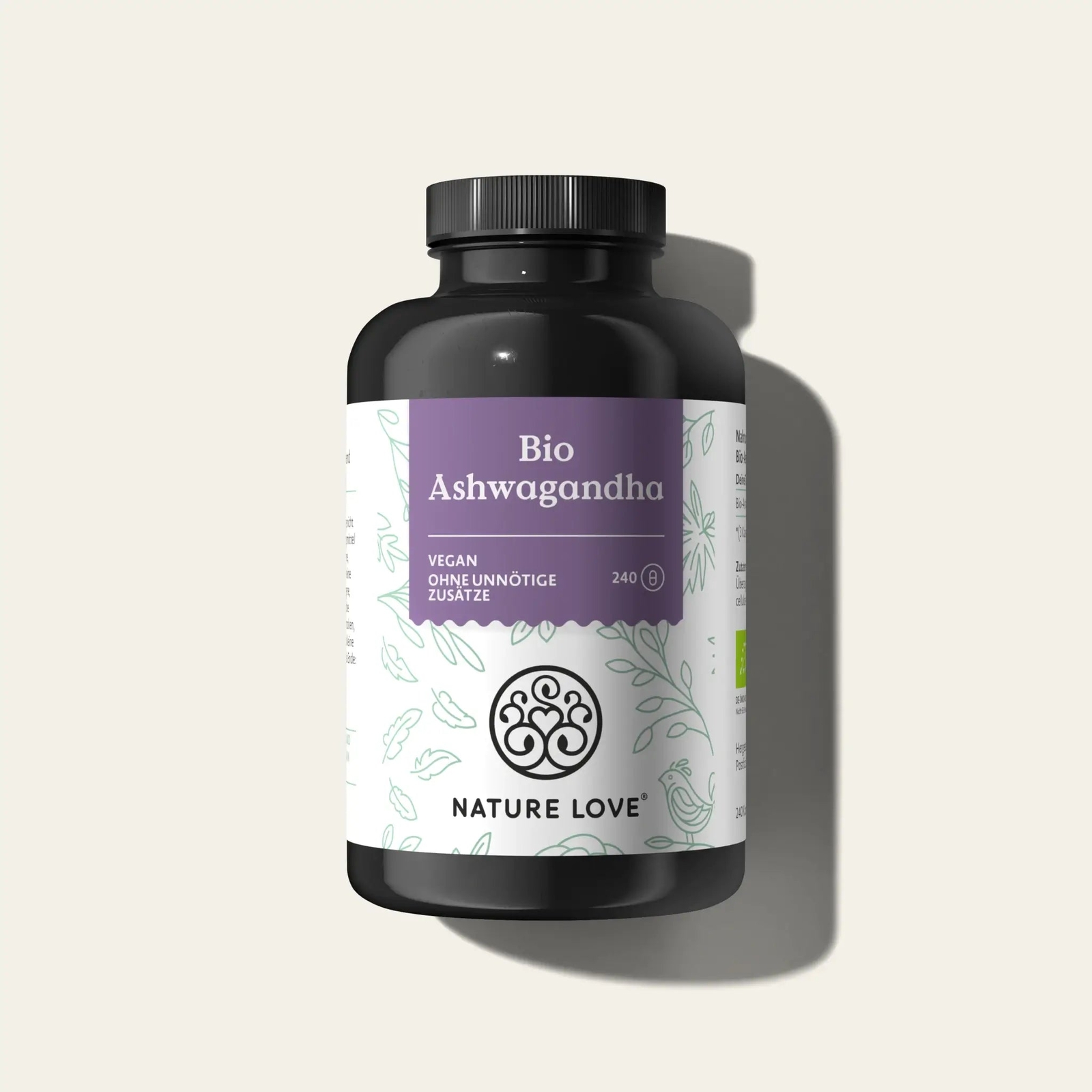 Bio Ashwagandha Kapseln Nature Love (240 Kapseln für 80 Tage)