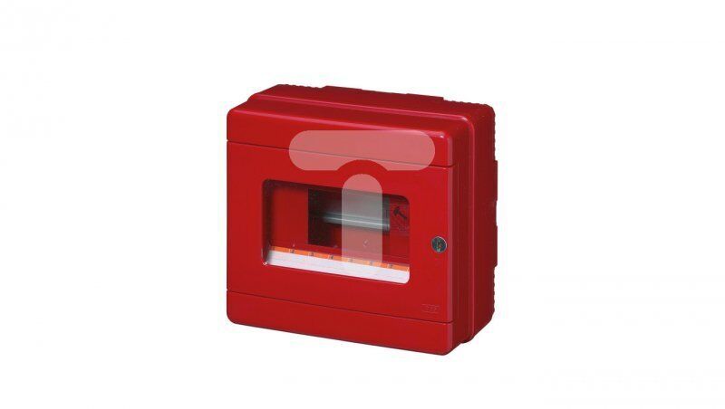 Knopf Feuer. - Gehäuse 1x8 200x180x100 rot IP65 EC64008