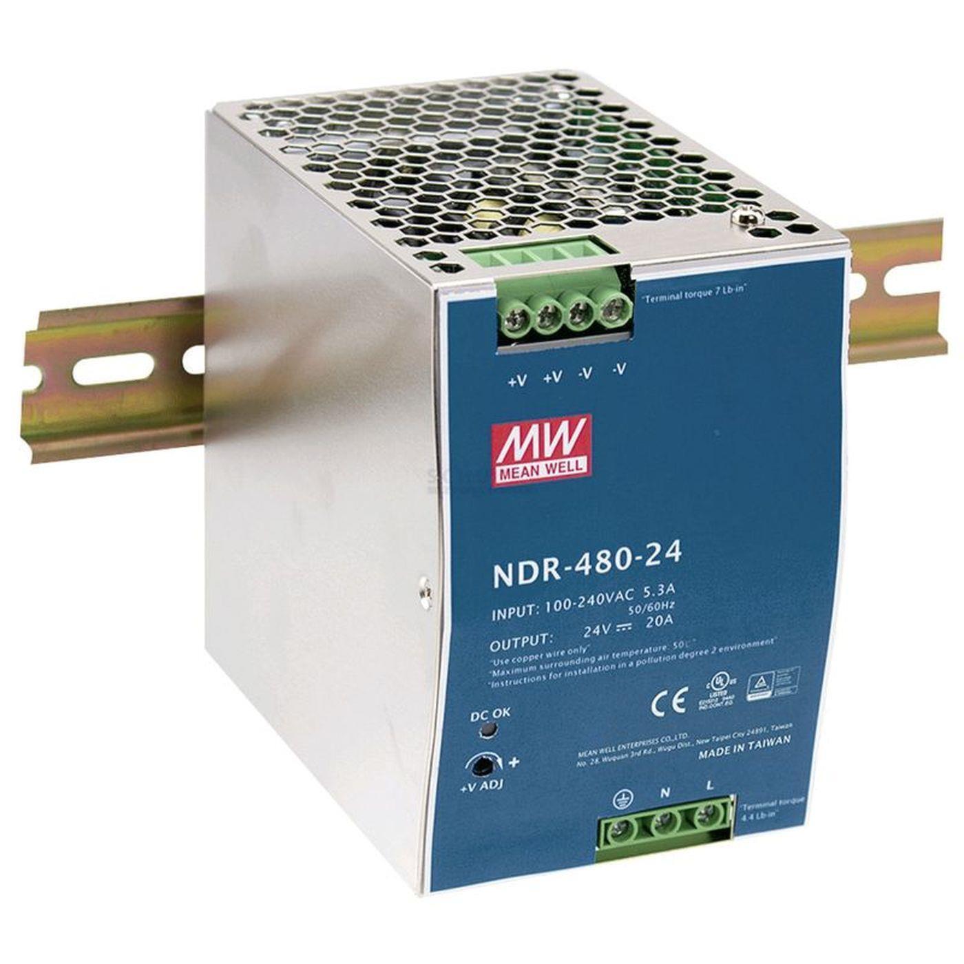MEAN WELL NDR-480-24 480W 24V 20A Hutschienen Netzteil DIN-RAIL