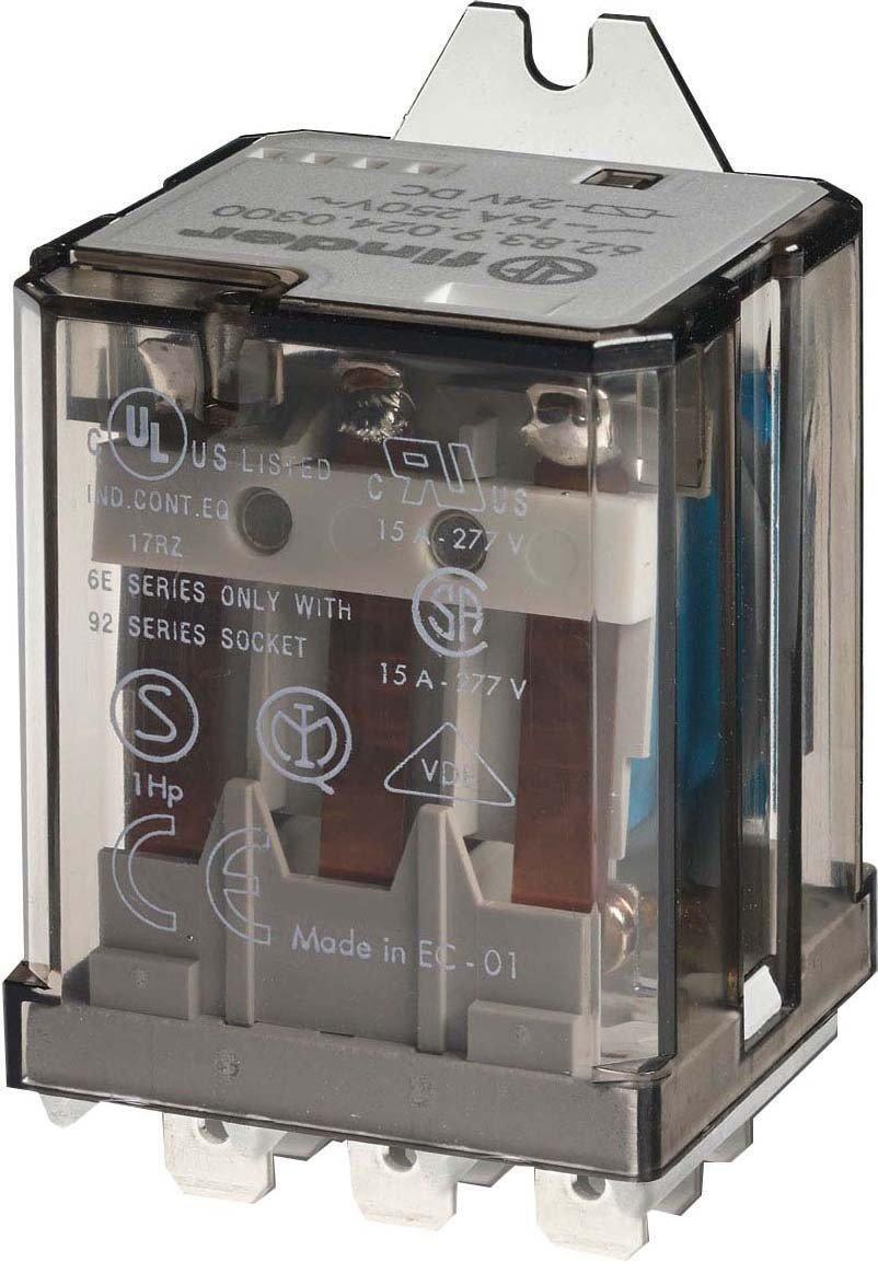 FINDER Allzweckrelais 62.83.9.024.0300 - 62 Serie Power, 3PST-NO, 24 V DC, 16 A