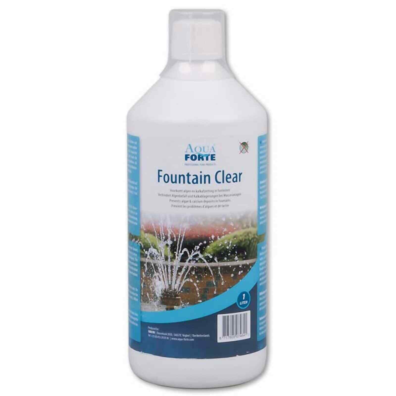 AquaForte Springbrunnen klar 1 Liter, Brunnenklar Brunnenreiniger Zimmerbrunnen