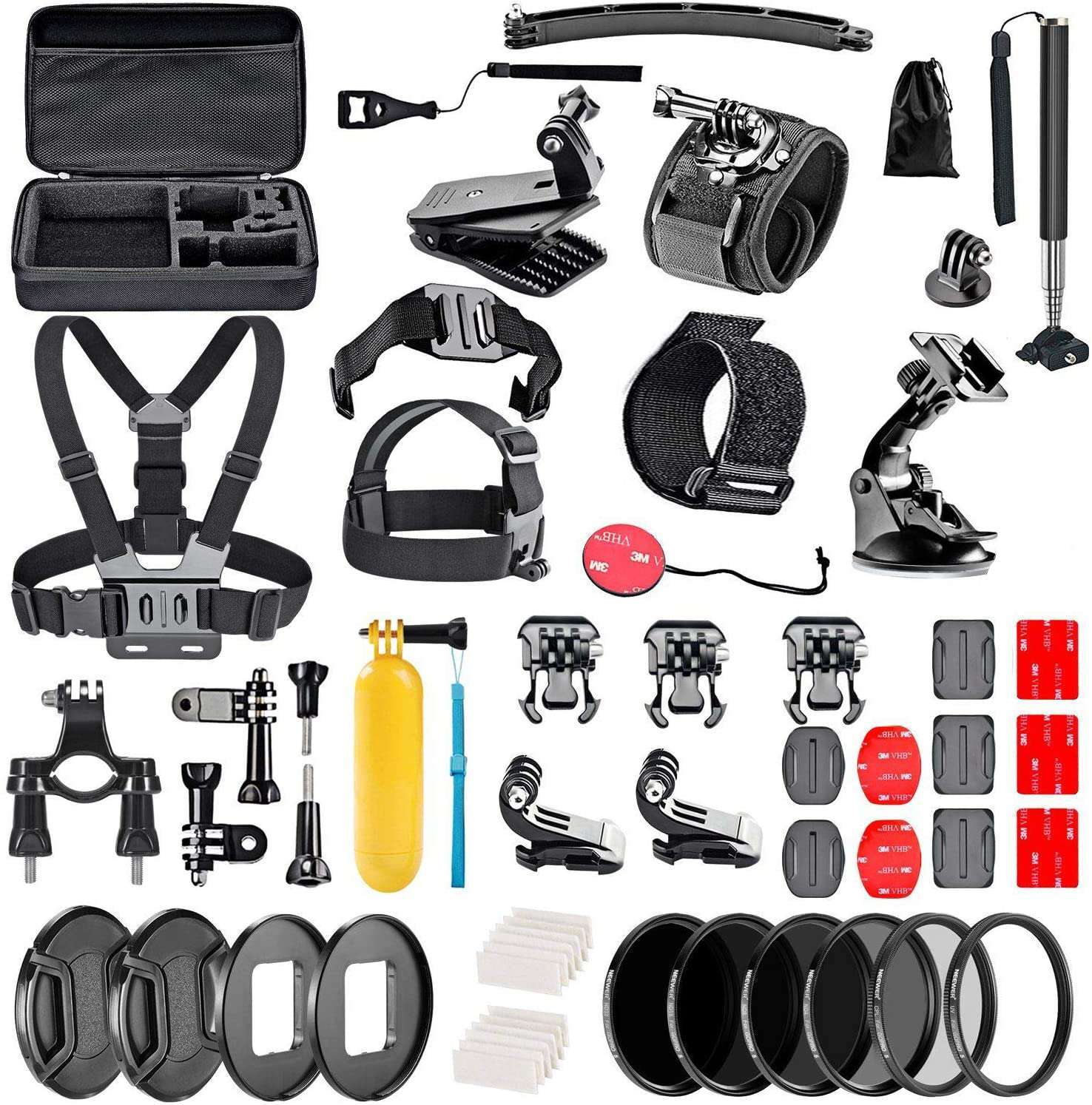 Navitech 60-in-1 Action Camera Kit For COOAU SPC05 Action Camera