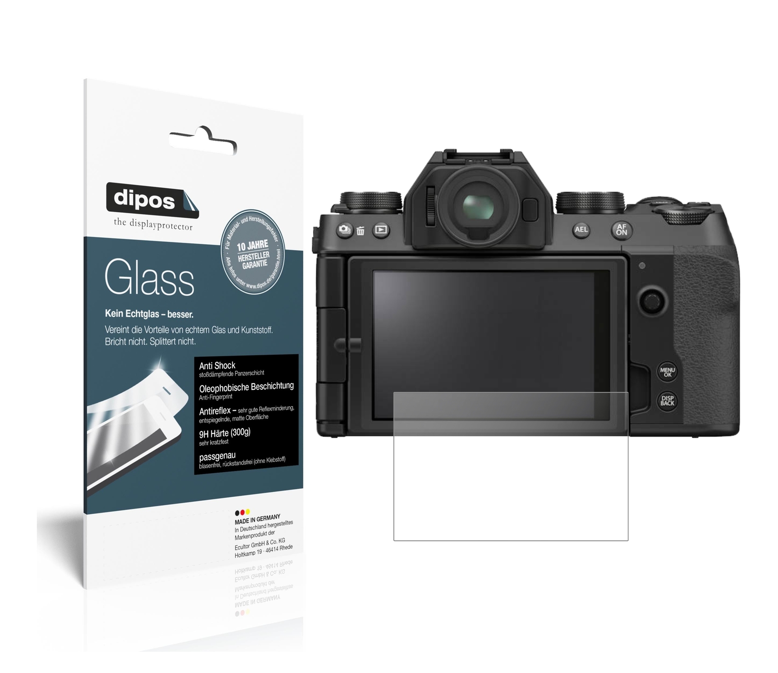 Schutzfolie für Fujifilm X-S10 Folie Anti-Shock matt Displayschutz Displayfolie
