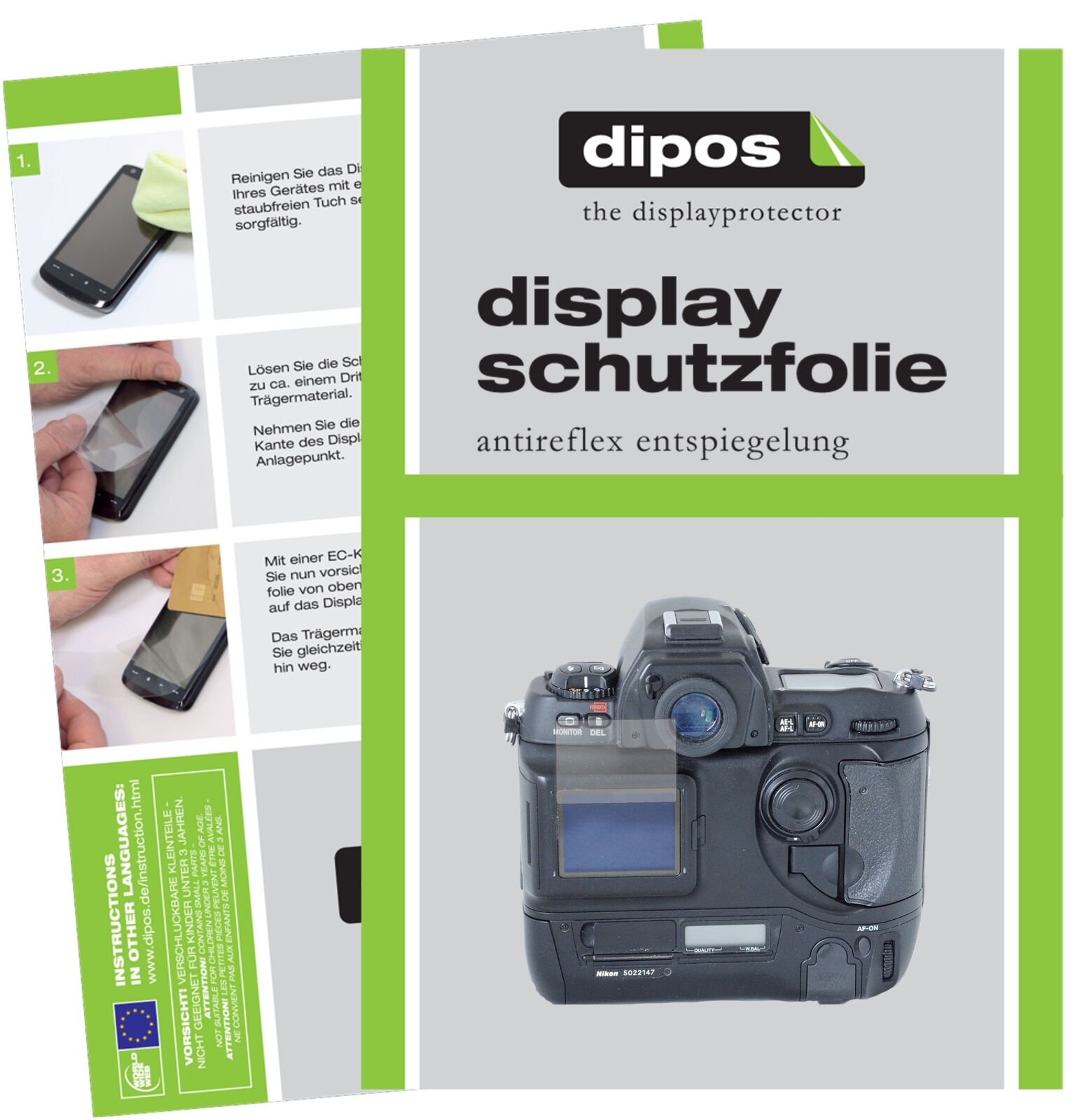 Schutzfolie für Nikon D1 Display Folie matt Displayschutzfolie