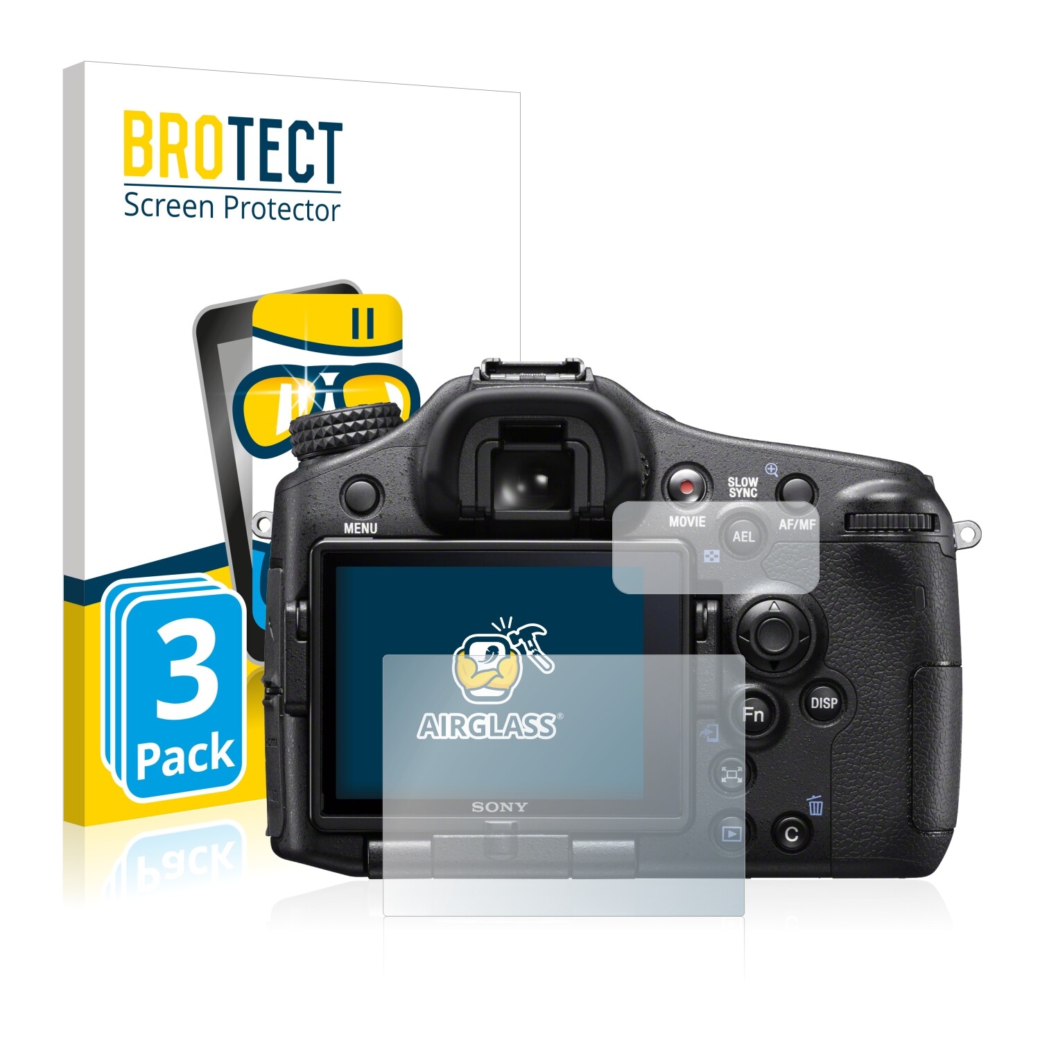 3x BROTECT Schutz Glas Folie für Sony Alpha 77 II (SLT-A77 II) 9H Panzerfolie