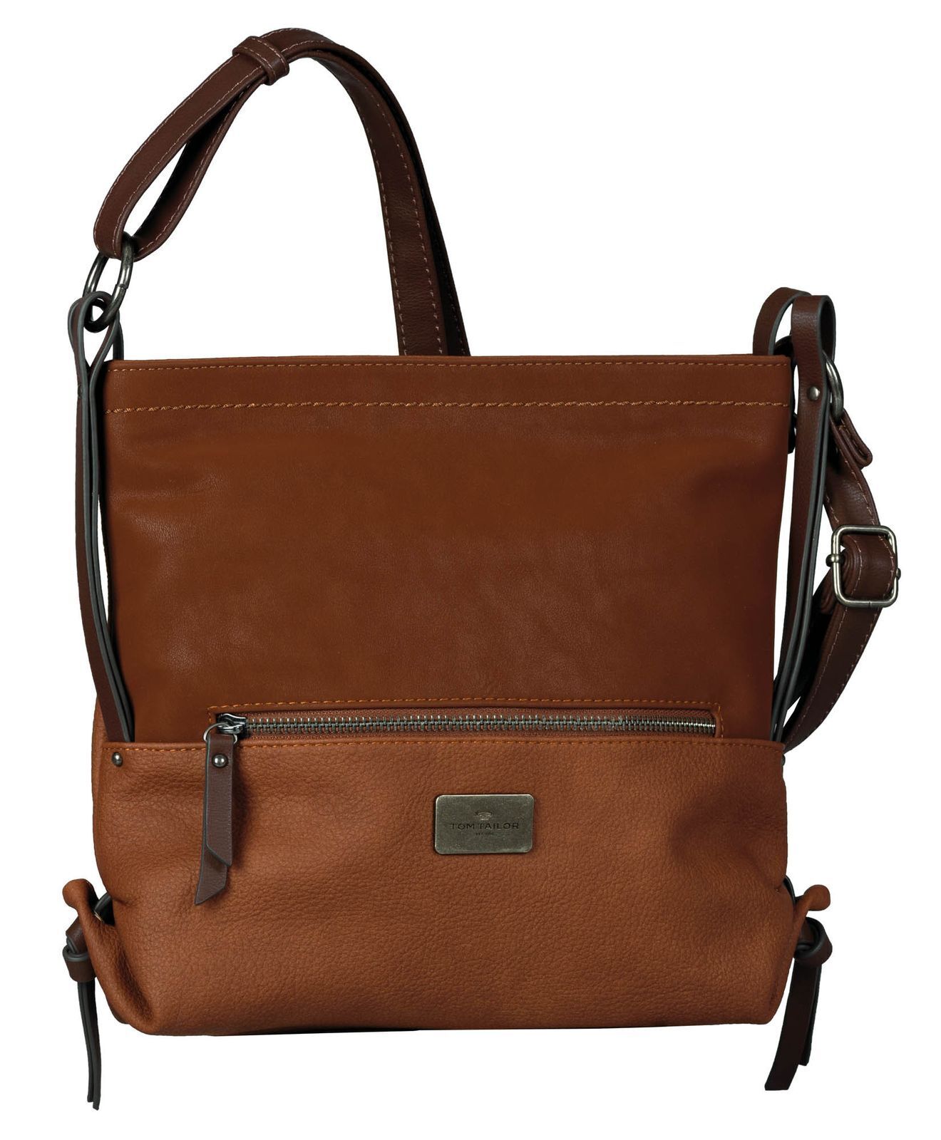 TOM TAILOR Elin Crossover Bag Umhängetasche Tasche Cognac Braun