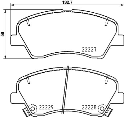 Hella Bremsbelagsatz, Scheibenbremse [Hersteller-Nr. 8DB355036-501] für Kia