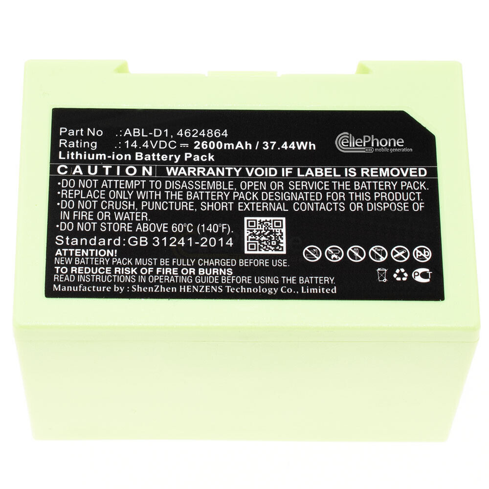 14,4V Akku Li-Ion für iRobot Roomba i7550 i755020 i7558 4624864 ABL-D1 - 2600mAh