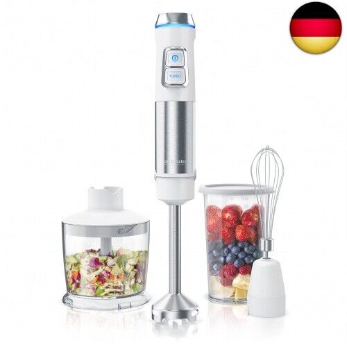 Arendo - Stabmixer Edelstahl 1200 Watt Set - Pürierstab - stufenlose