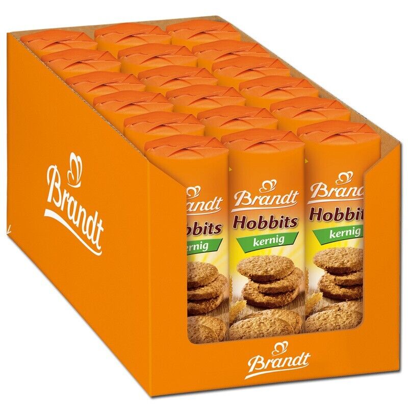 (4,44€/1kg) Brandt Hobbits Kernig, Gebäck, Mürbekeks 18 Rollen je 250g