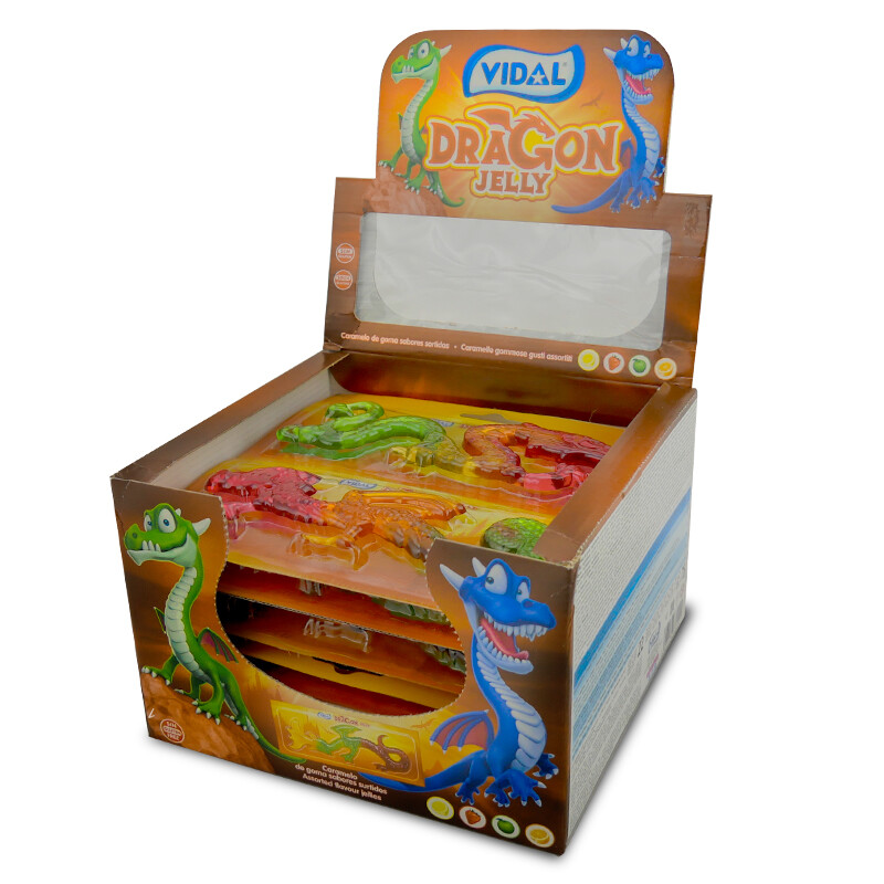 (14,57€/1kg) Vidal Dragon Jelly, Fruchtgummi-Drache, 11 Packungen je 66g