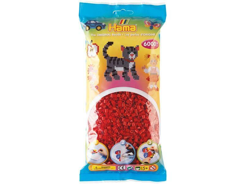 Hama 6000 Midi Bügelperlen 205-22 Mittelrot Ø 5 mm Perlen Steckperlen Beads