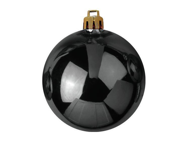 4er Pack Europalms Weihnachtskugel / Dekokugel / Christbaumkugel 10cm - schwarz
