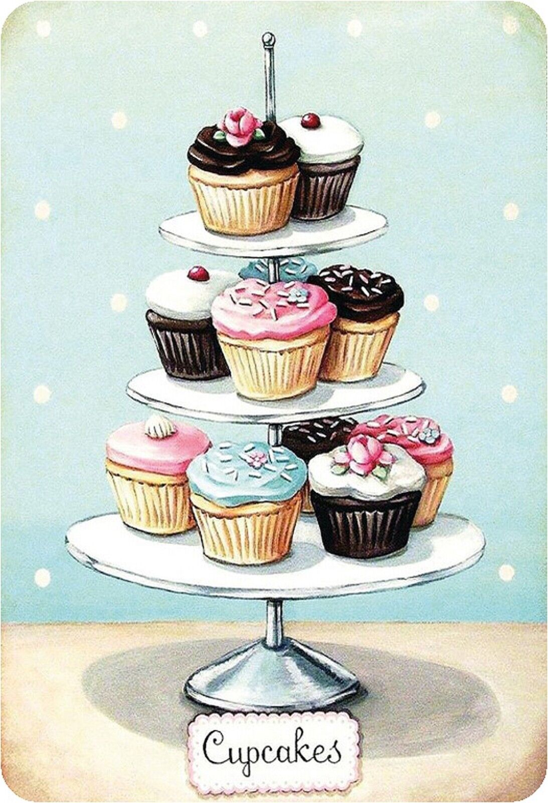 Schild Spruch "Cupcakes" 20 x 30 cm Blechschild