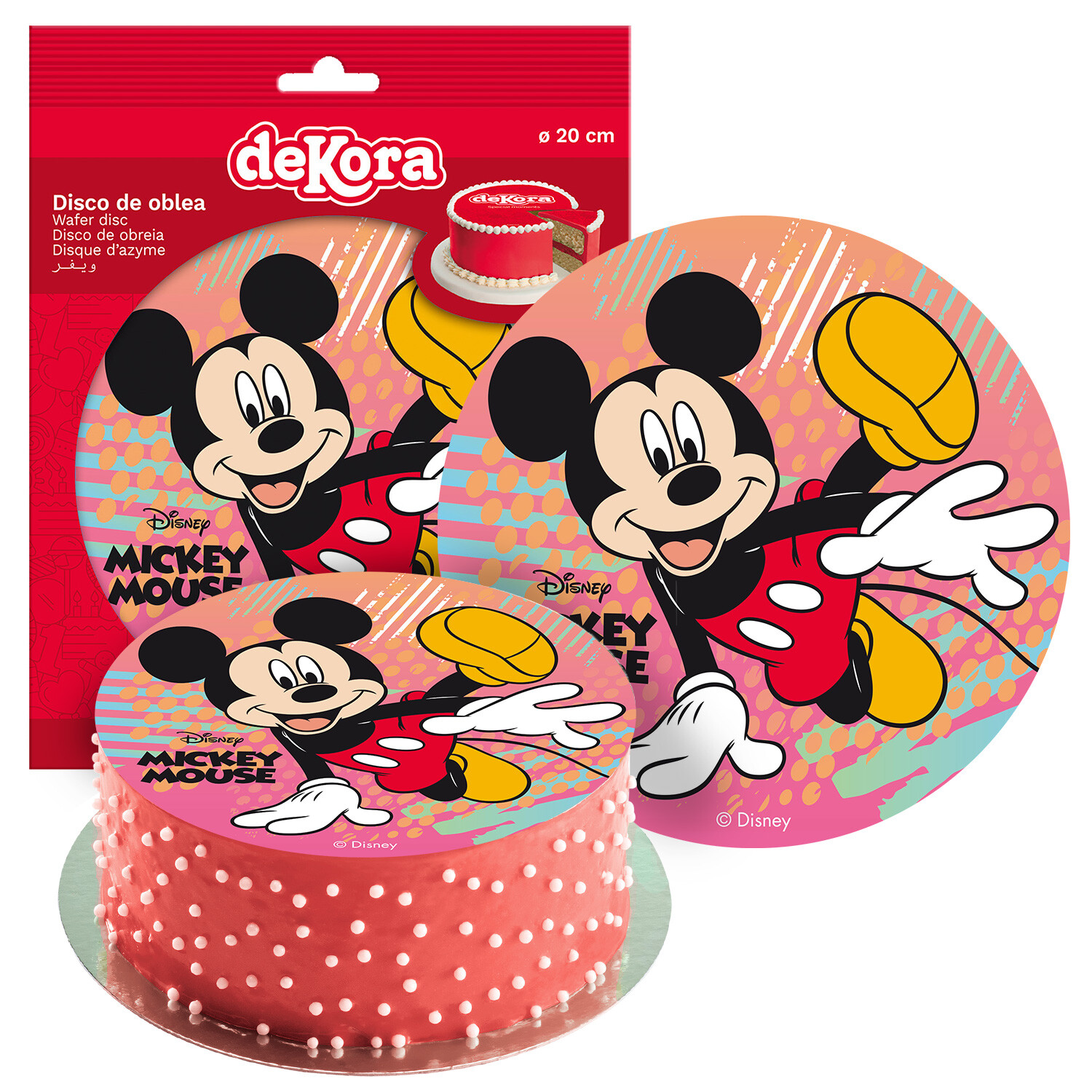 Mickey Mouse Tortenaufleger 20cm Ø Oblatenpapier Geburtstag