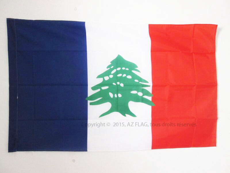 FLAGGE GROßLIBANON 1920-1943 150x90cm - FRANZÖSISCH GROSSLIBANON FAHNE 90 x 150
