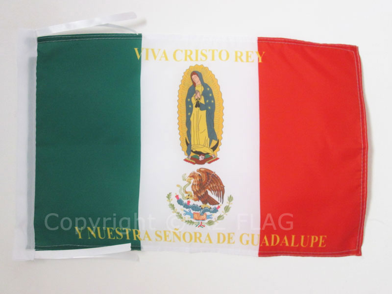 FLAGGE MEXIKO VIVA CRISTO REY 45x30cm mit kordel - MEXIKANISCHE FAHNE  30 x 45 c