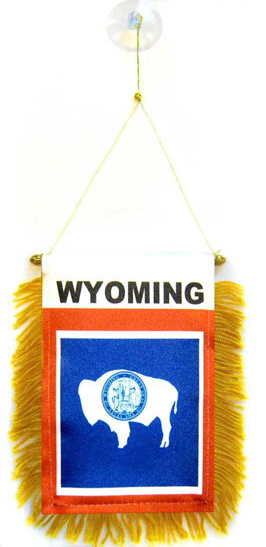 Wimpel WYOMING 15x10cm - BUNDESSTAAT WYOMING Mini Flagge 10 x 15 cm - Auto Penna