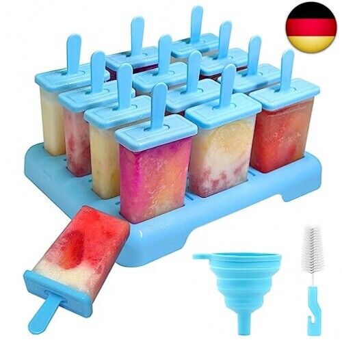 Alinana Eisformen Eis am Stiel, 12 Eisformen Wiederverwendbar, DIY Eis am Stiel