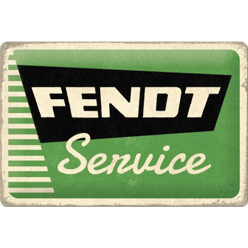 Nostalgic-Art - Fendt Service - Blechschild 20 x 30 cm, Retro Garage Deko Art