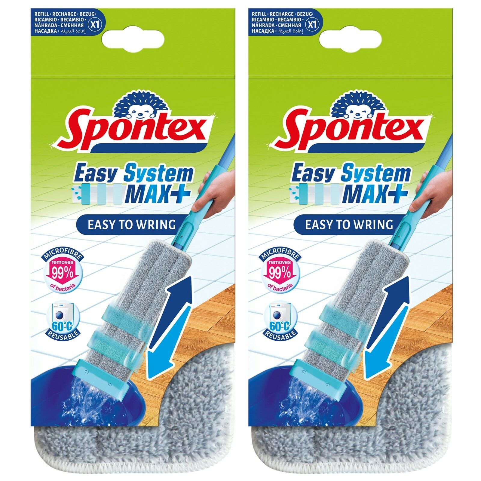 Spontex Easy Max+ Mikrofaser - Ersatzbezüge, 2er Pack