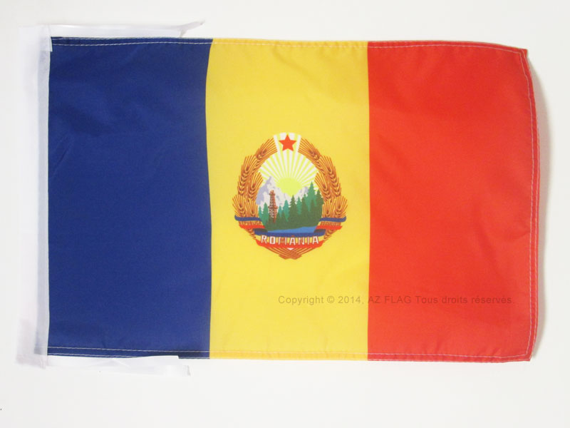 FLAGGE SOZIALISTISCHE REPUBLIK RUMÄNIEN 1947-1989 45x30cm mit kordel - RUMÄNISCH