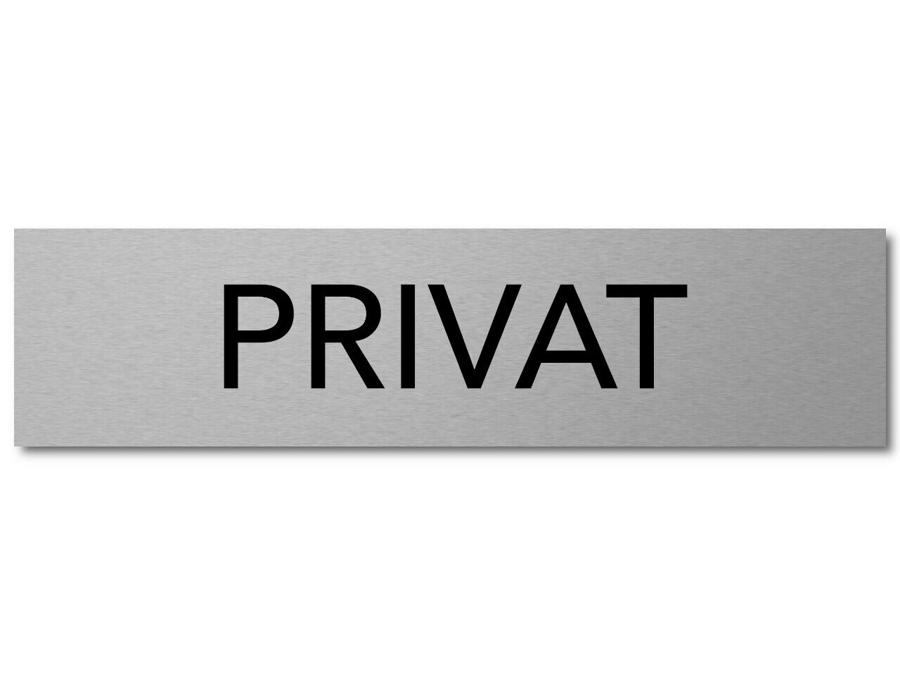 Interluxe Türschild Privat 200x50x3mm, Schild aus Aluminium, selbstklebend und w
