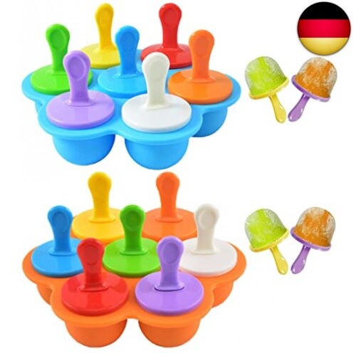 Eisförmchen Popsicle Formen, 2 Satz Eisformen Eis am Stiel Silikon, Silikon