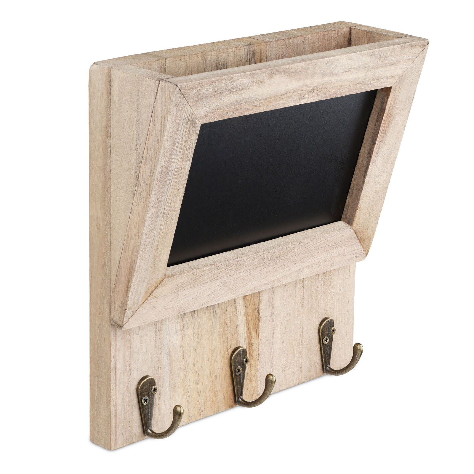 Briefhalter Holz mit Tafel Schlüsselbrett Wand Garderobe Ablage Schlüsselkasten