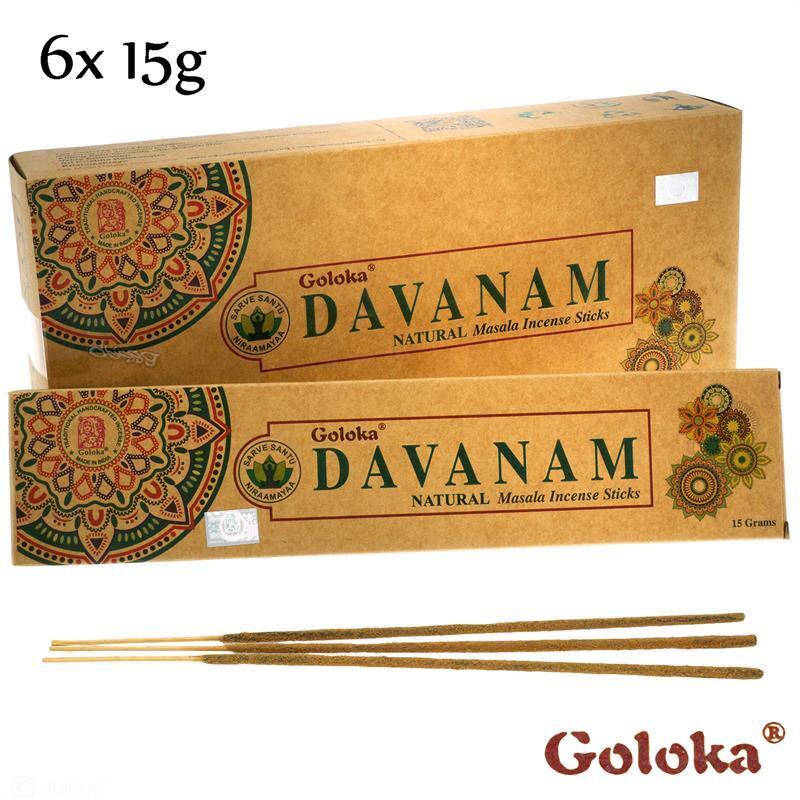 DAVANAM von Goloka ORGANICA  Natural 6x 15g RäucherSTÄBCHEN BIG PACK Natural Bio