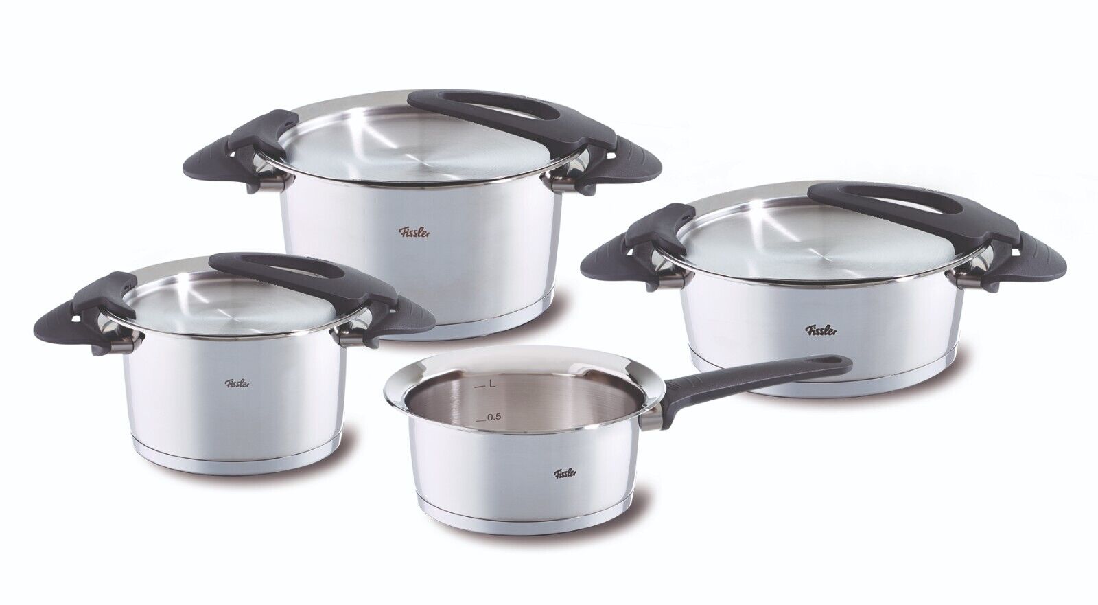 Fissler Intensa® 4-tlg. Topfset - Kochtopf 16cm, Kochtopf 20cm, Bratentopf 20cm