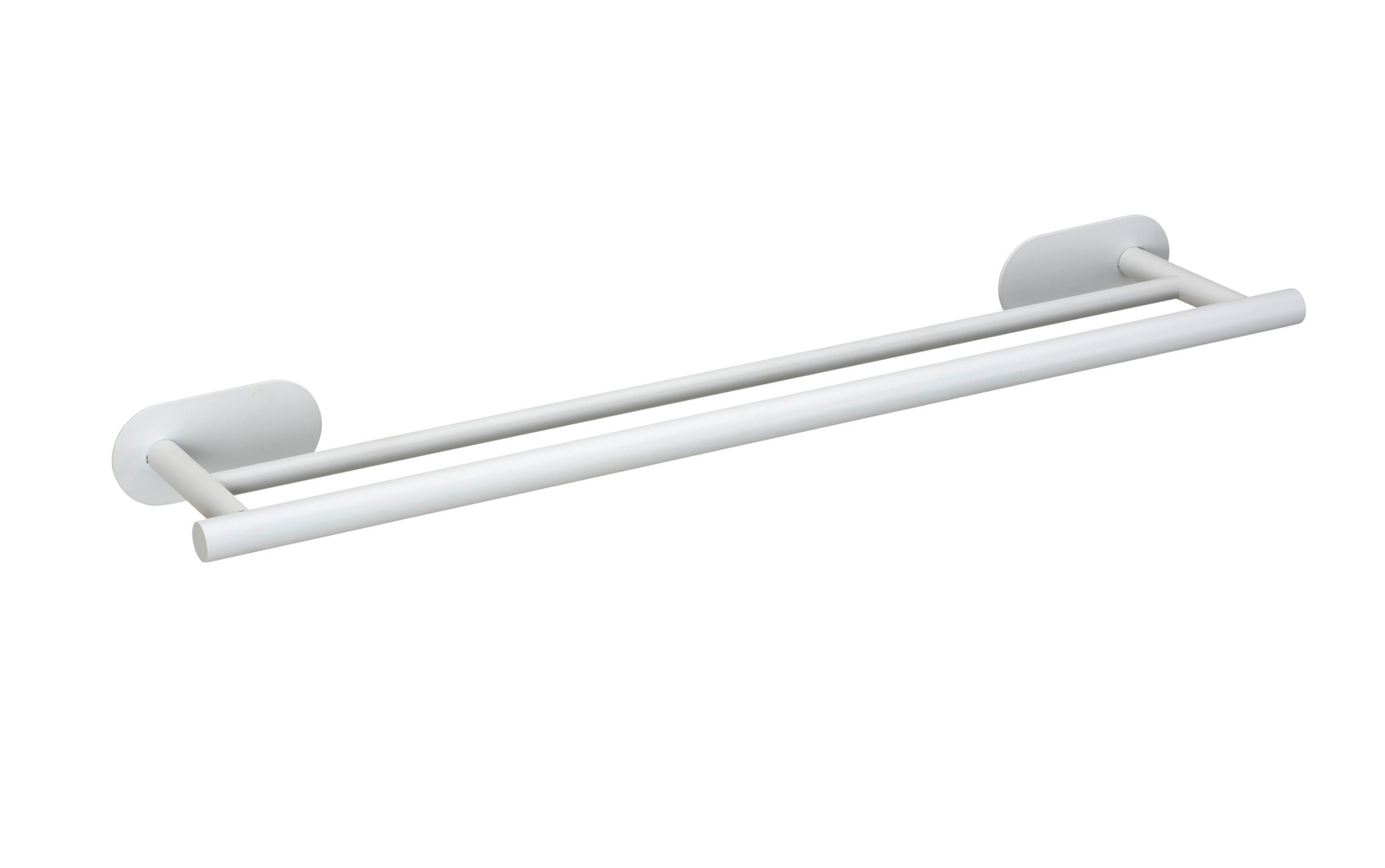 WENKO Handtuchstange Orea Duo Bad 60cm Selbstklebend Ohne Bohren Edelstahl Weiß