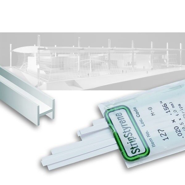 (5,09€/m) Evergreen H-Profil 4,0 x 3,7 mm Nr. 285, 3 Stück, Länge 355 mm